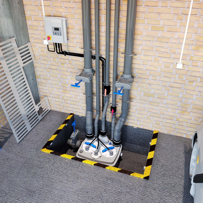 Lifting station for commercial use